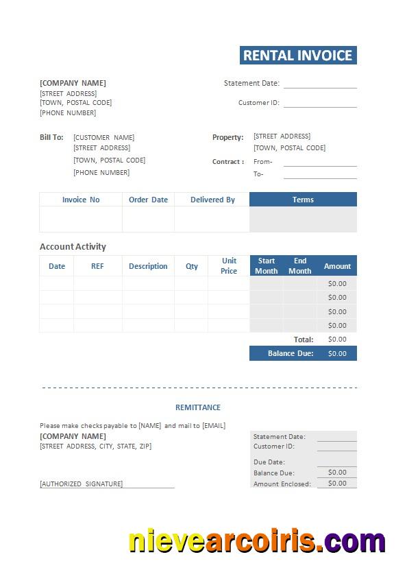 Rental Invoice